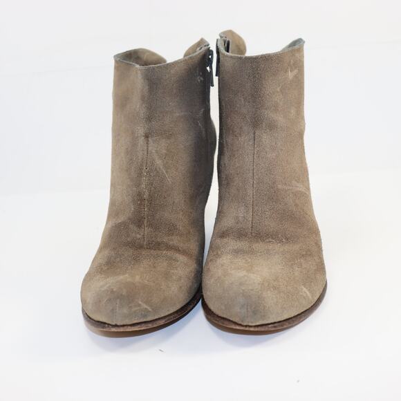 Taupe Suede Ankle Boots Made in Spain Size 36 - Picture 3 of 8